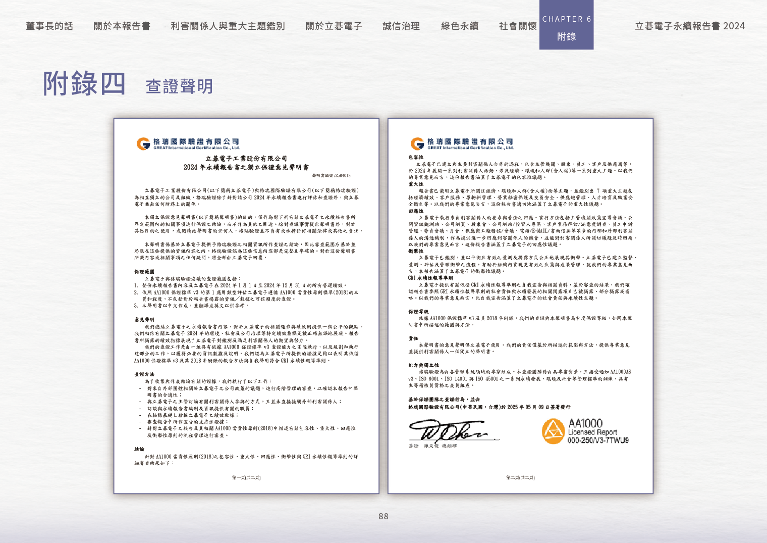 2024立碁電子永續ESG報告